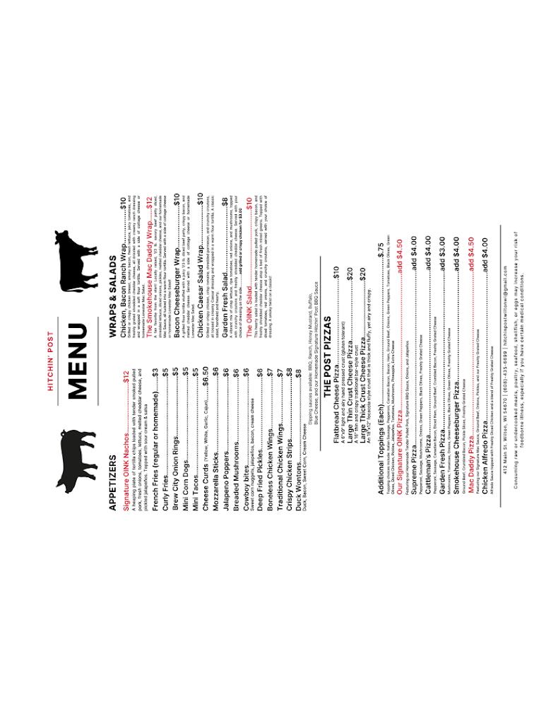Hitchin' Post Menu image 2